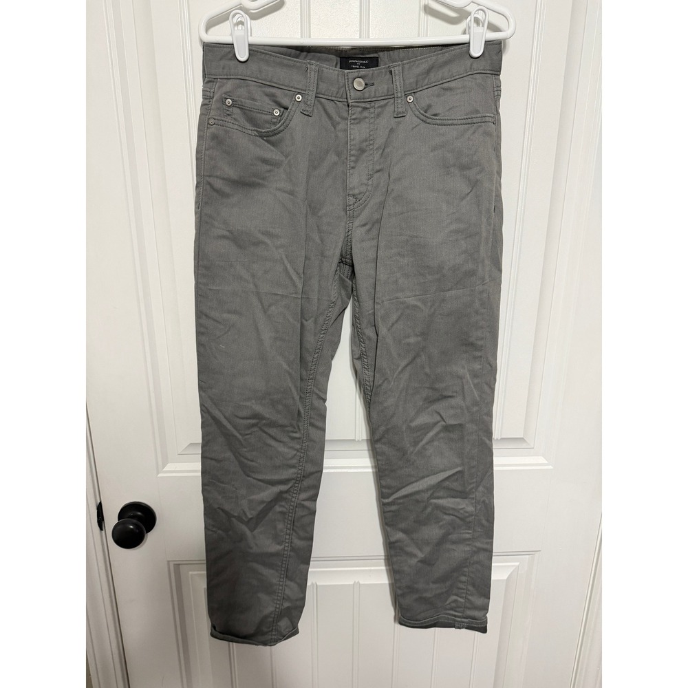 Banana Republic Pants Mens 30x30 Travel Slim Gray Stretch 5-Pocket Chinos EUC